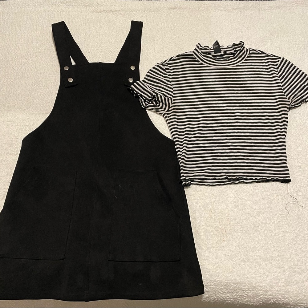 Jump suit Dress with stripped Crop Top